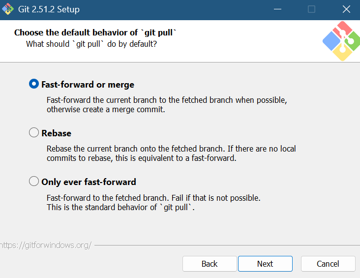 Comportamento do git pull